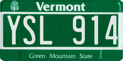 VT license plate YSL914