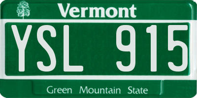 VT license plate YSL915