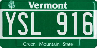 VT license plate YSL916