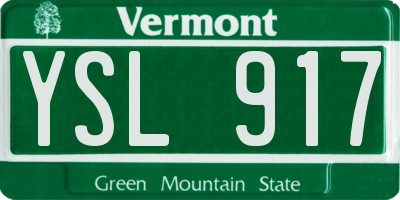 VT license plate YSL917