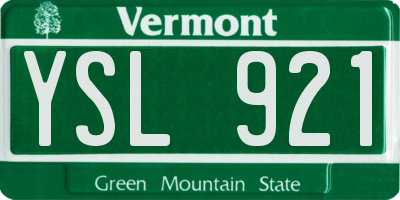 VT license plate YSL921