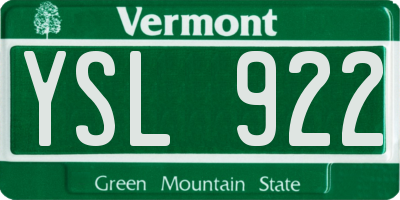 VT license plate YSL922