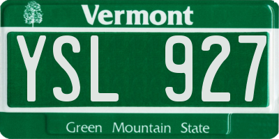 VT license plate YSL927