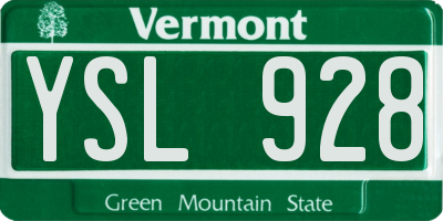 VT license plate YSL928