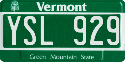 VT license plate YSL929