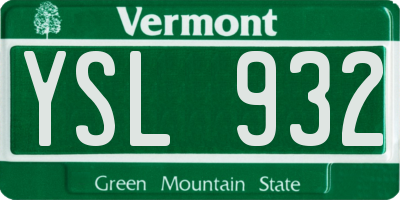 VT license plate YSL932
