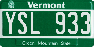 VT license plate YSL933