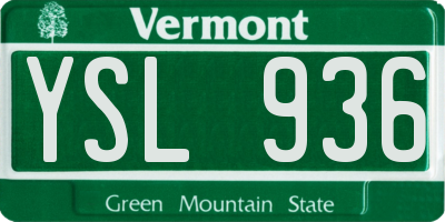 VT license plate YSL936
