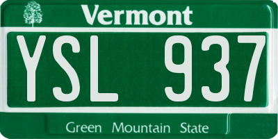 VT license plate YSL937