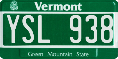 VT license plate YSL938