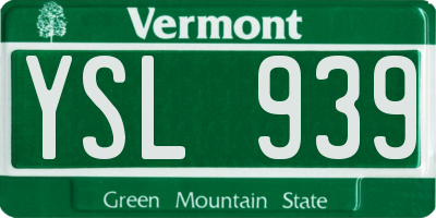 VT license plate YSL939