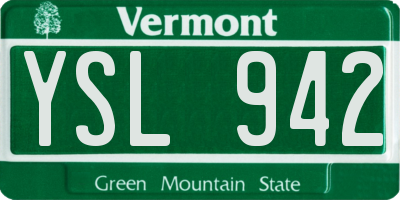 VT license plate YSL942