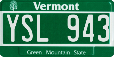 VT license plate YSL943