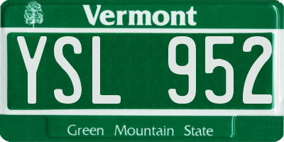 VT license plate YSL952