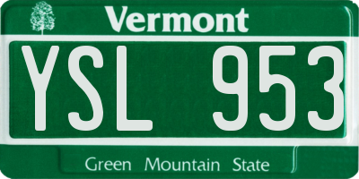 VT license plate YSL953