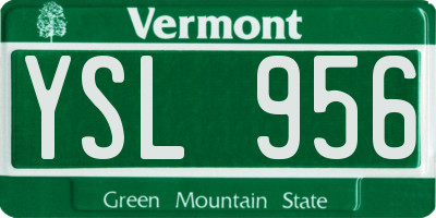 VT license plate YSL956