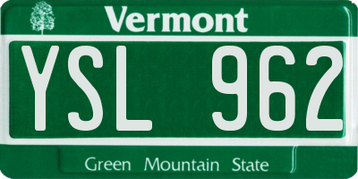 VT license plate YSL962