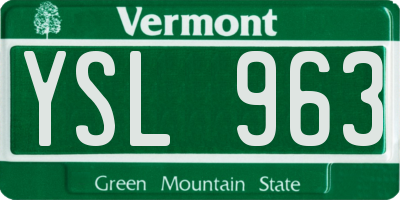 VT license plate YSL963