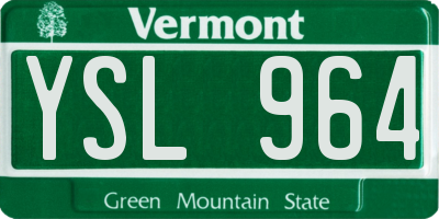 VT license plate YSL964