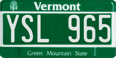 VT license plate YSL965
