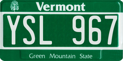 VT license plate YSL967