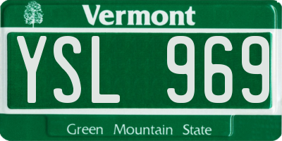 VT license plate YSL969