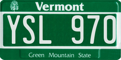 VT license plate YSL970