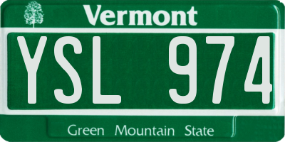 VT license plate YSL974