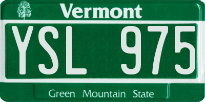 VT license plate YSL975