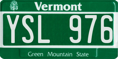 VT license plate YSL976