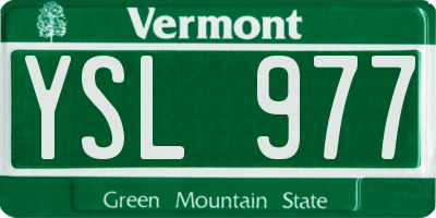 VT license plate YSL977
