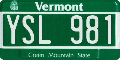 VT license plate YSL981
