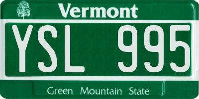 VT license plate YSL995
