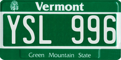 VT license plate YSL996