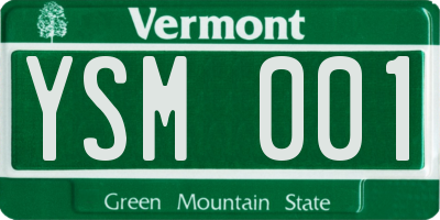 VT license plate YSM001