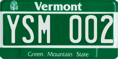 VT license plate YSM002