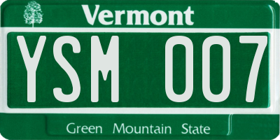 VT license plate YSM007
