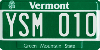 VT license plate YSM010