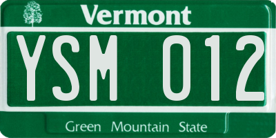 VT license plate YSM012