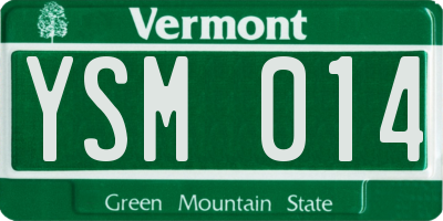 VT license plate YSM014
