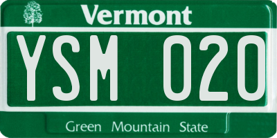 VT license plate YSM020