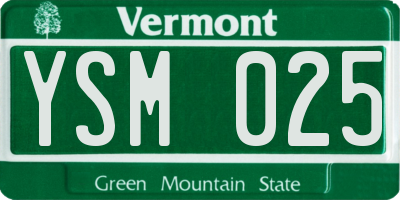 VT license plate YSM025