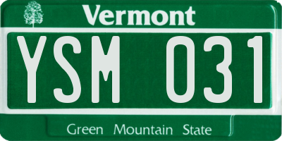 VT license plate YSM031