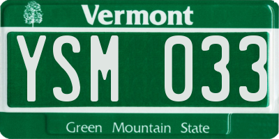 VT license plate YSM033