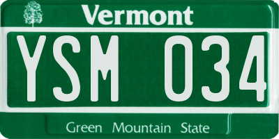 VT license plate YSM034