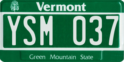 VT license plate YSM037
