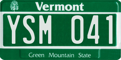 VT license plate YSM041