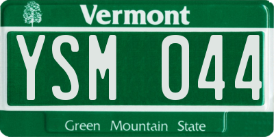 VT license plate YSM044