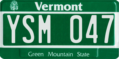 VT license plate YSM047