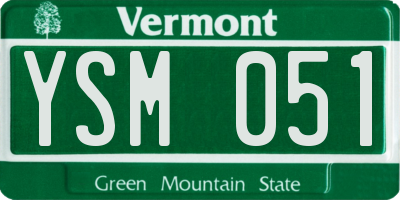 VT license plate YSM051